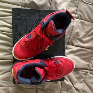 Red and blue Jordan 4